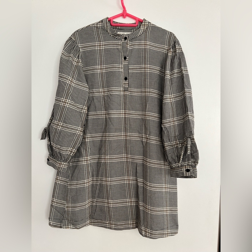 Zara Kids Black and White Plaid Formal Dress